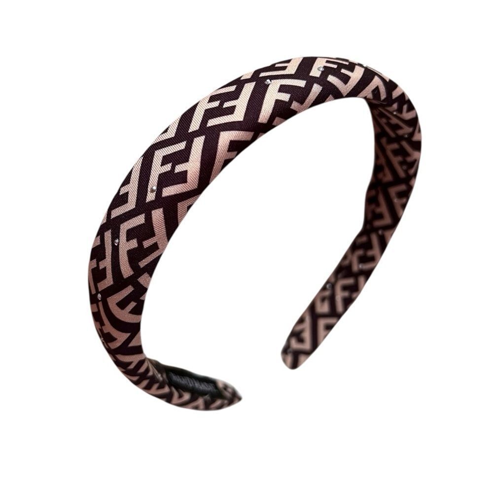 💎2/$30💎 Upcycled Designer Inspired Black And Cream FF Patterned Headband